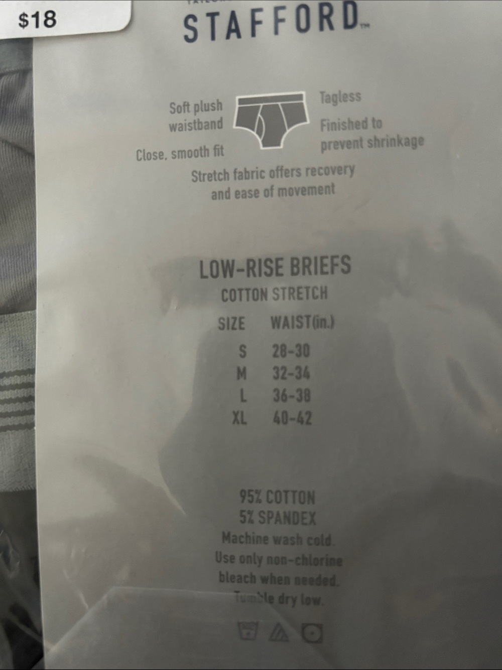 NWT Stafford Men's Low-Rise Briefs - SZ M (2 Pack) - Picture 4 of 4